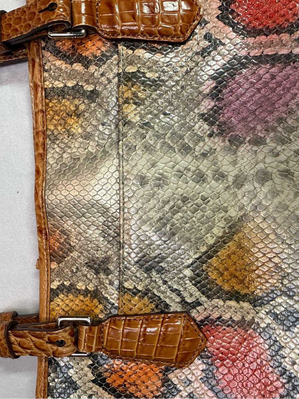 Brahmin Medium Asher Tote Bag in a Multi-Color Python Printed Leather - Picture 7 of 12